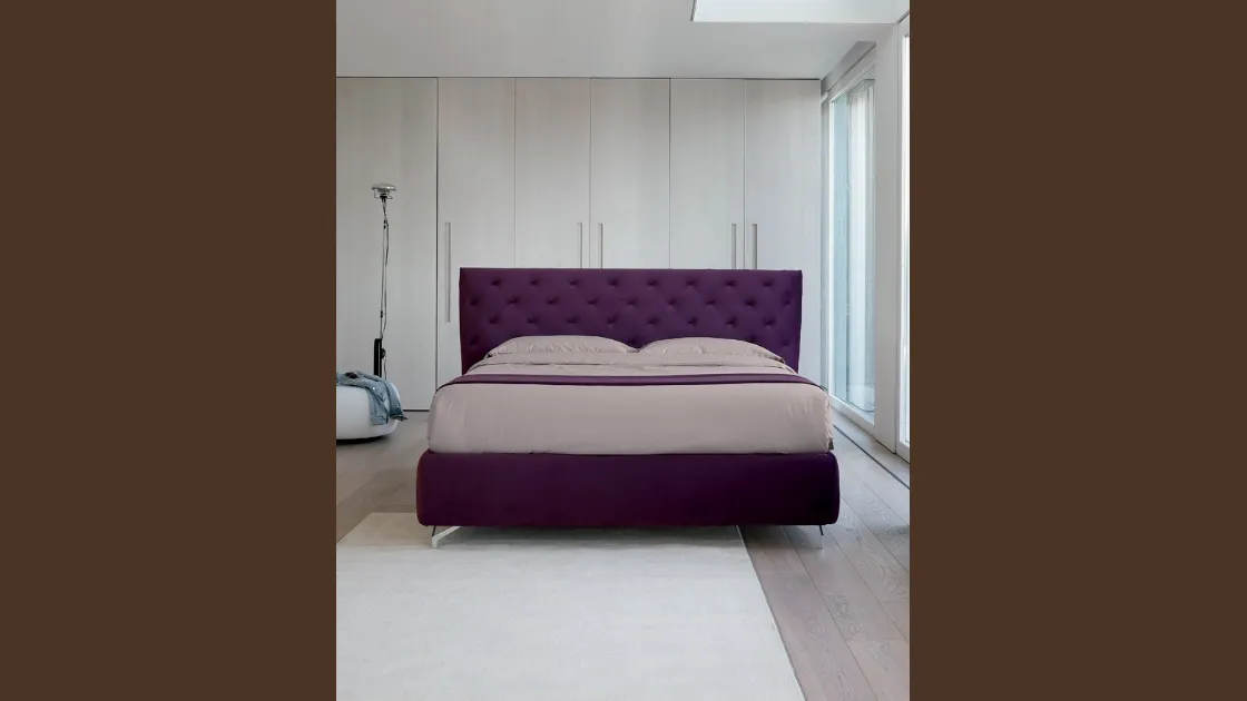 Letto in tessuto con box contenitore Duke di Bontempi Letti Design