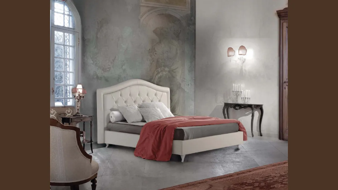 Letto con contenitore Sogno Capitonnè di Lettissimi