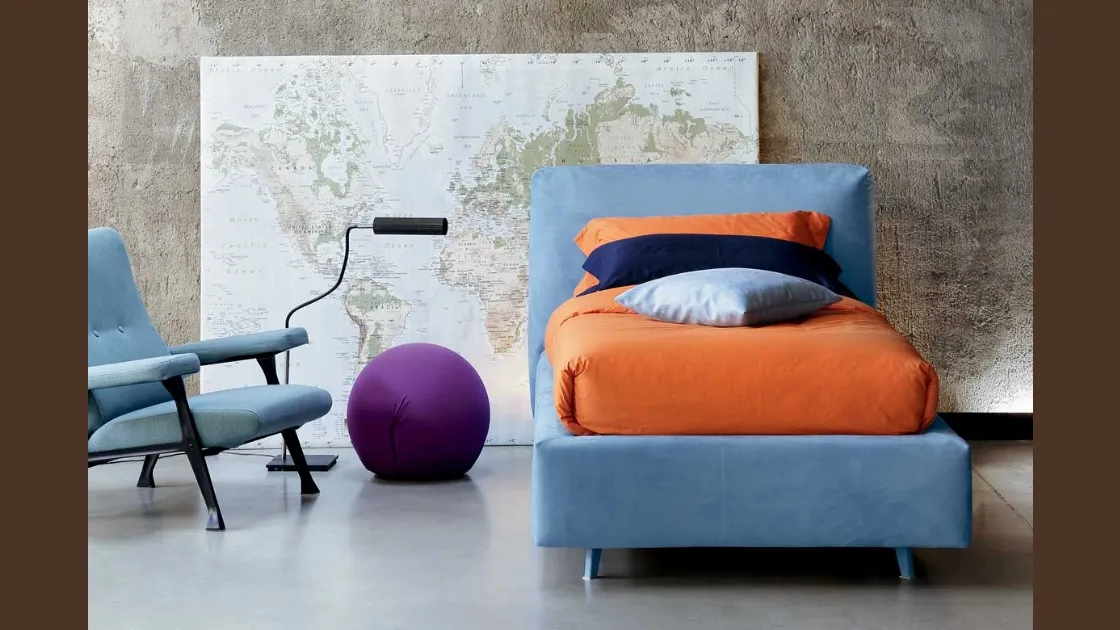 Letto singolo con testiera Kuna di Bontempi Letti Design