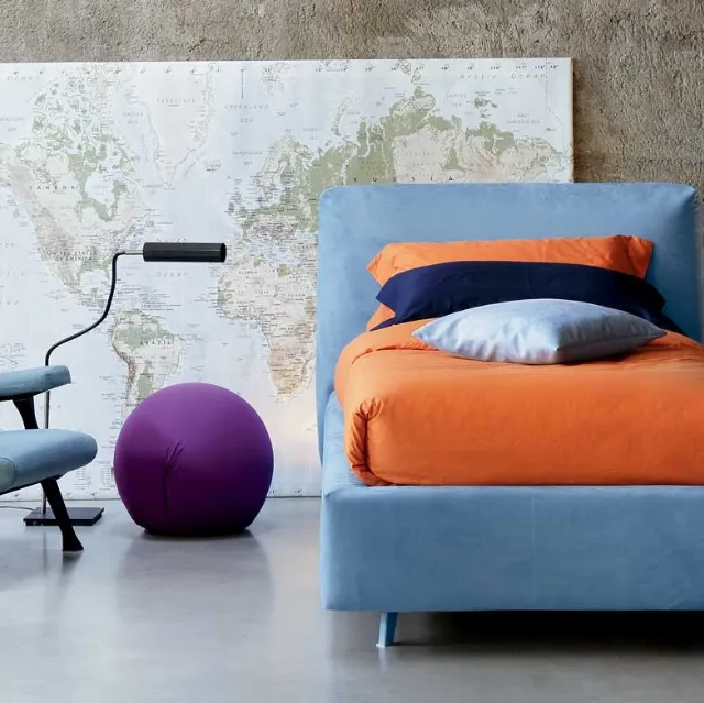 Letto singolo con testiera Kuna di Bontempi Letti Design