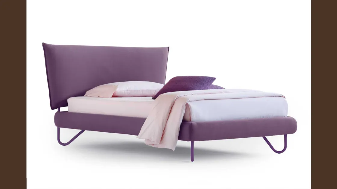 Letto singolo in tessuto con testiera Hug 04 Soft di Noctis