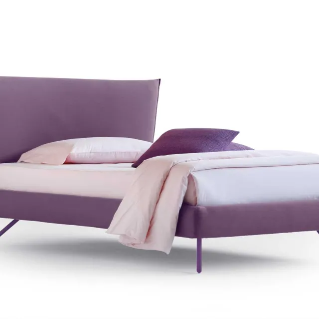 Letto singolo in tessuto con testiera Hug 04 Soft di Noctis