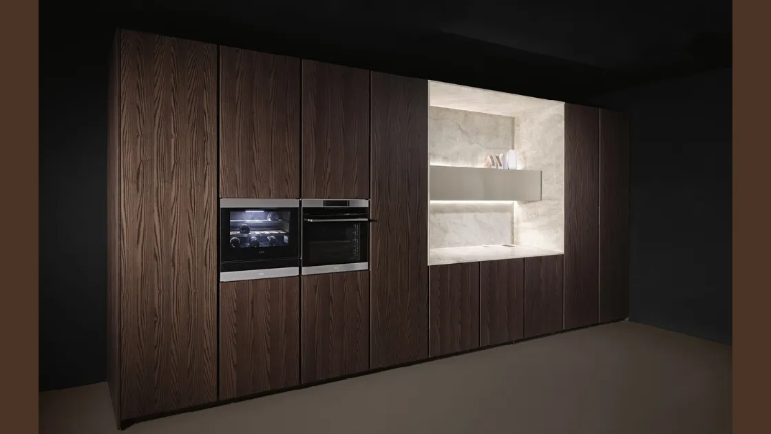 Cucina Design lineare in legno Altea 02 di Maistri