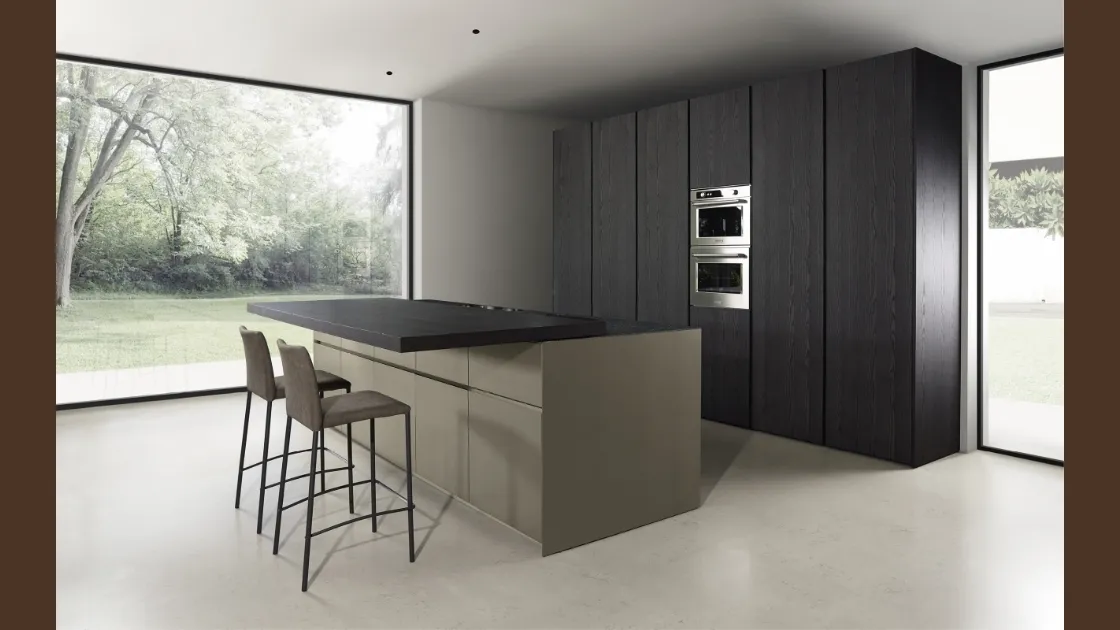 Cucina Design Giza in legno con isola di Maistri