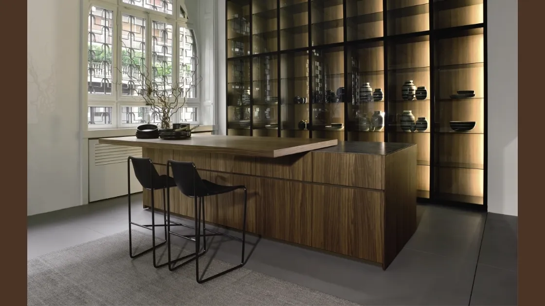 Cucina Design Giza in legno con isola di Maistri