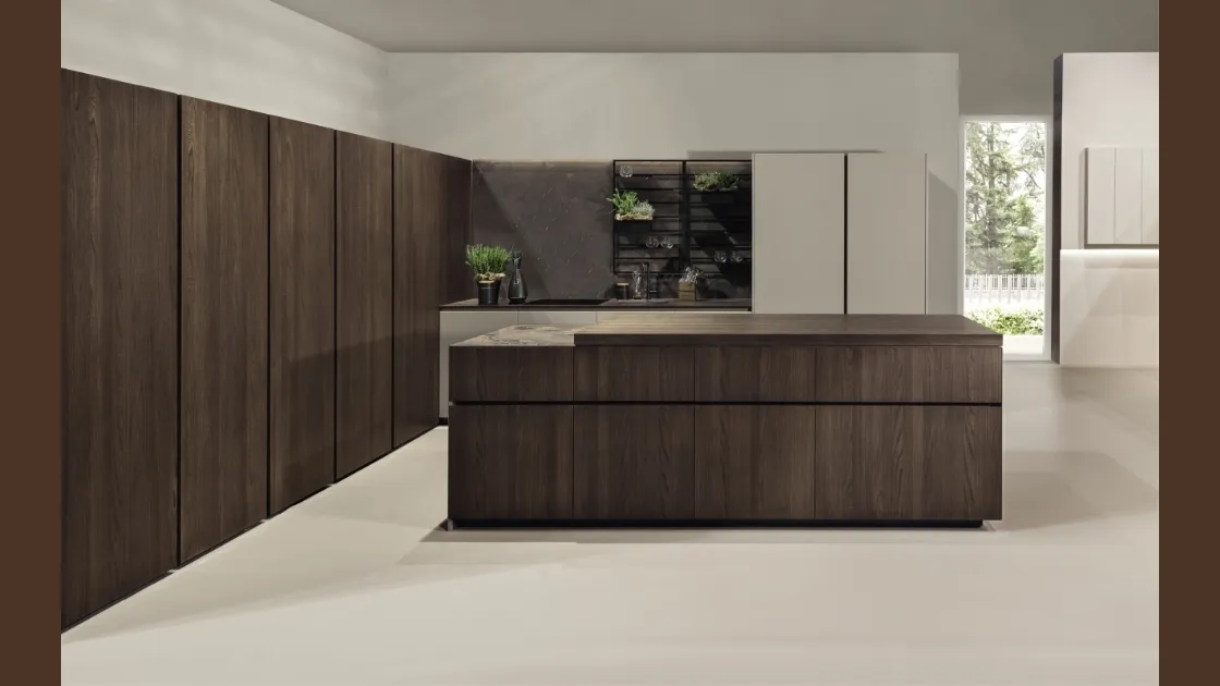 Cucina Design Giza in legno con isola di Maistri