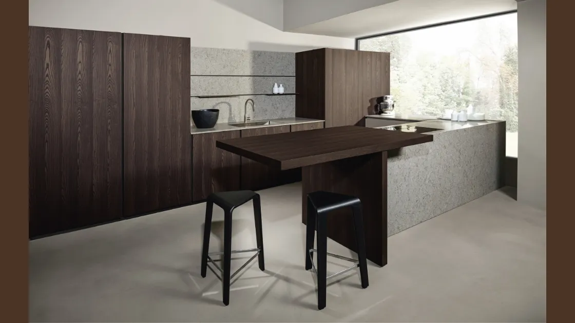 Cucina Design in legno con penisola Altea 03 di Maistri