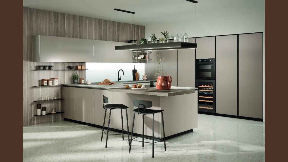 Cucina Moderna con penisola Aria Tech 04 di Forma Cucine