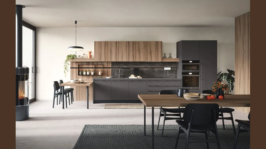 Cucina Moderna con penisola Colibrì Maniglia 04 di Forma Cucine