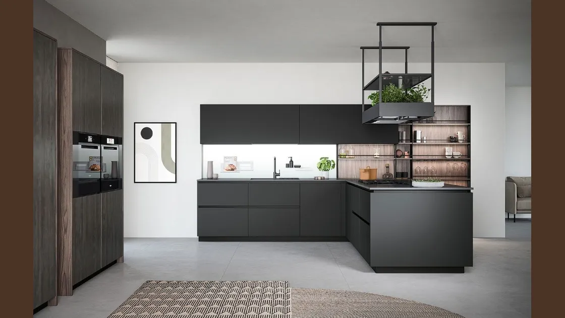 Cucina Moderna con penisola Trend Gola 01 di Forma Cucine