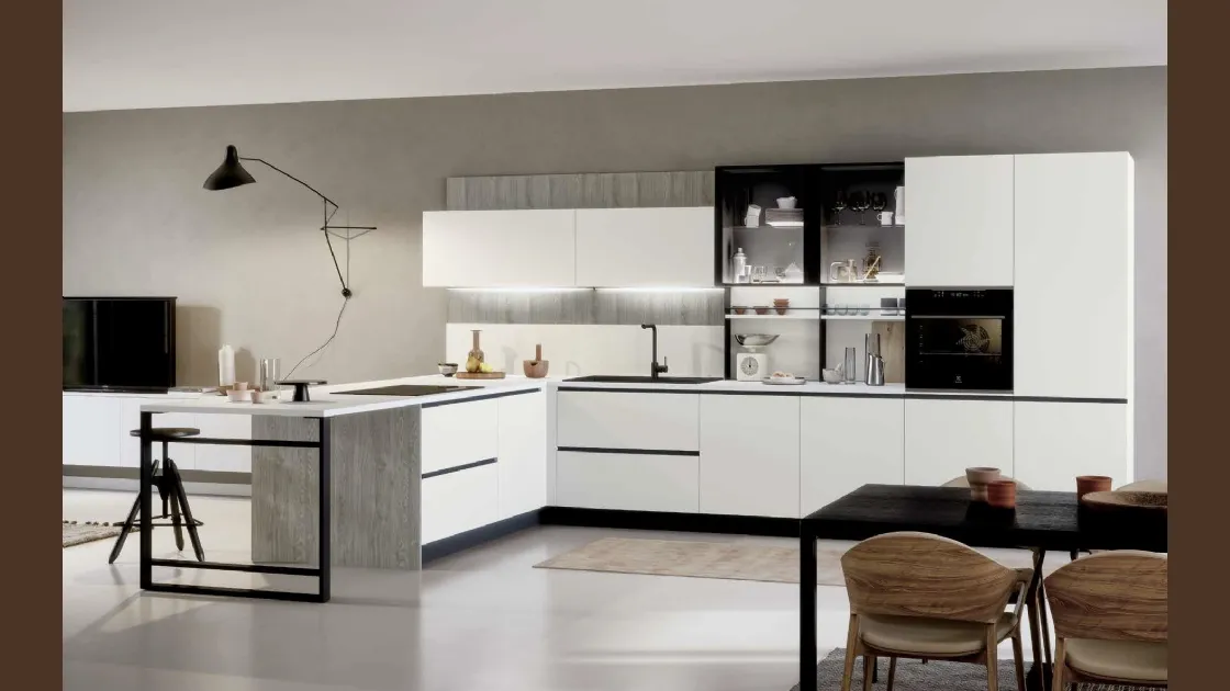 Cucina Moderna con penisola Trend Maniglia Home 04 di Forma Cucine